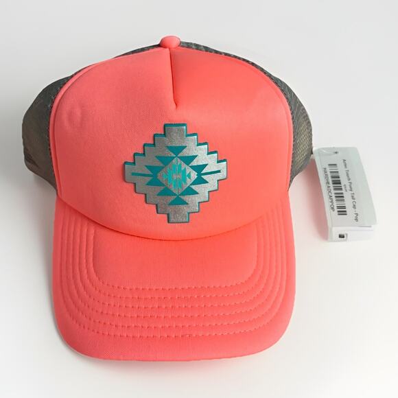 Hard Head Accessories - Hard Head Pop Aztec Coral Ponytail Cap